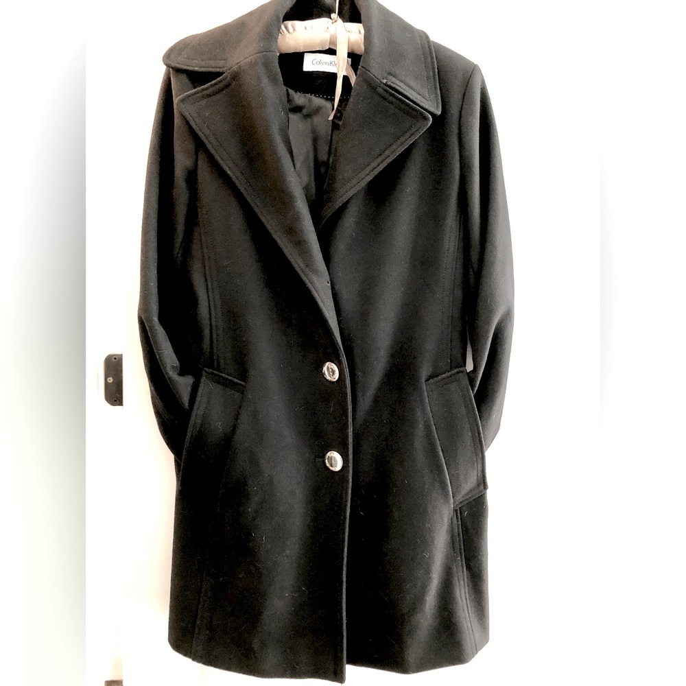 Authentic Calvin Klein Wool Peacoat Coat in Medium NWT